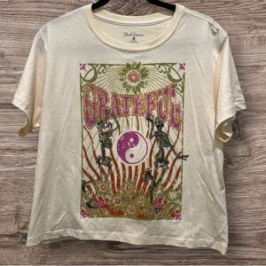Cloud Dancer Grateful Dead Inspired Graphic Tee Size L Skeleton Yin Yang